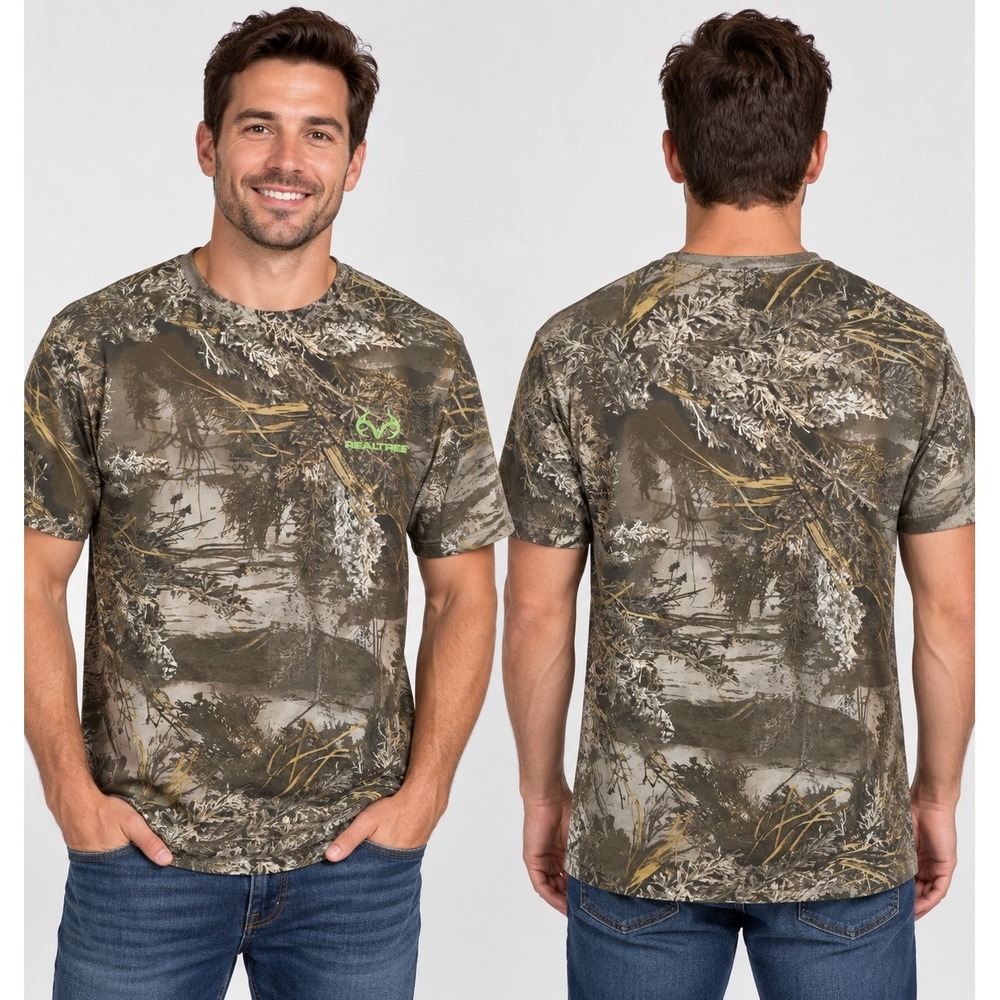 Realtree Men's Edge Camo Lightweight Performance Short Sleeve Tee Size XL NWT